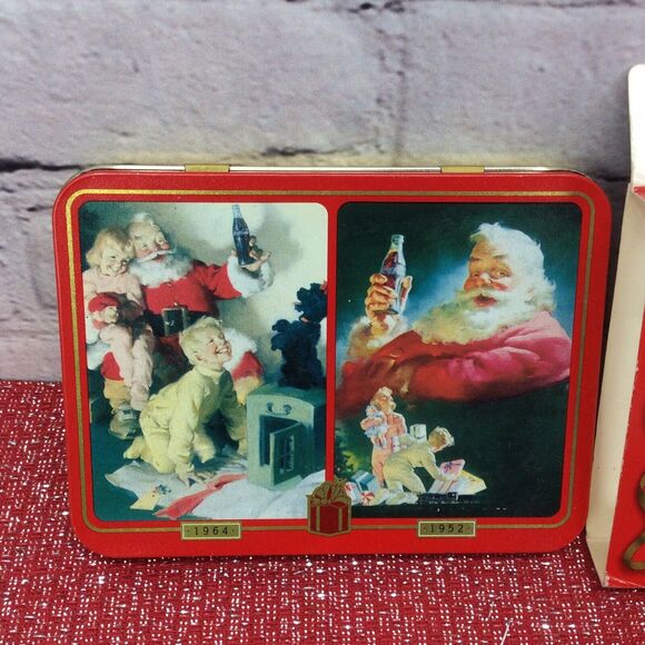 Vtg Coca-Cola Santa Claus Playing Cards in Tins Sealed Decks Nostalgia Christmas - Picture 9 of 12